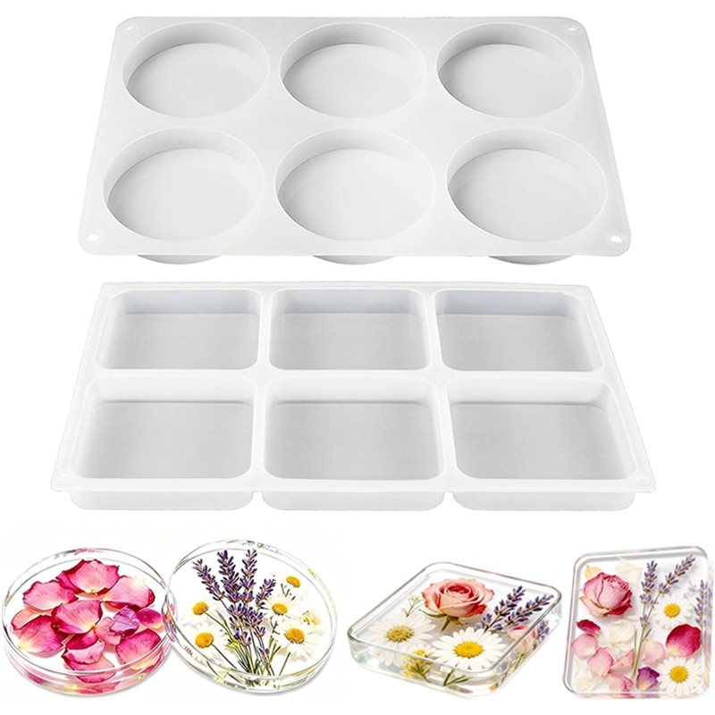 Coaster Mold Round - Moldes de silicona A25I-12 cavidades extra