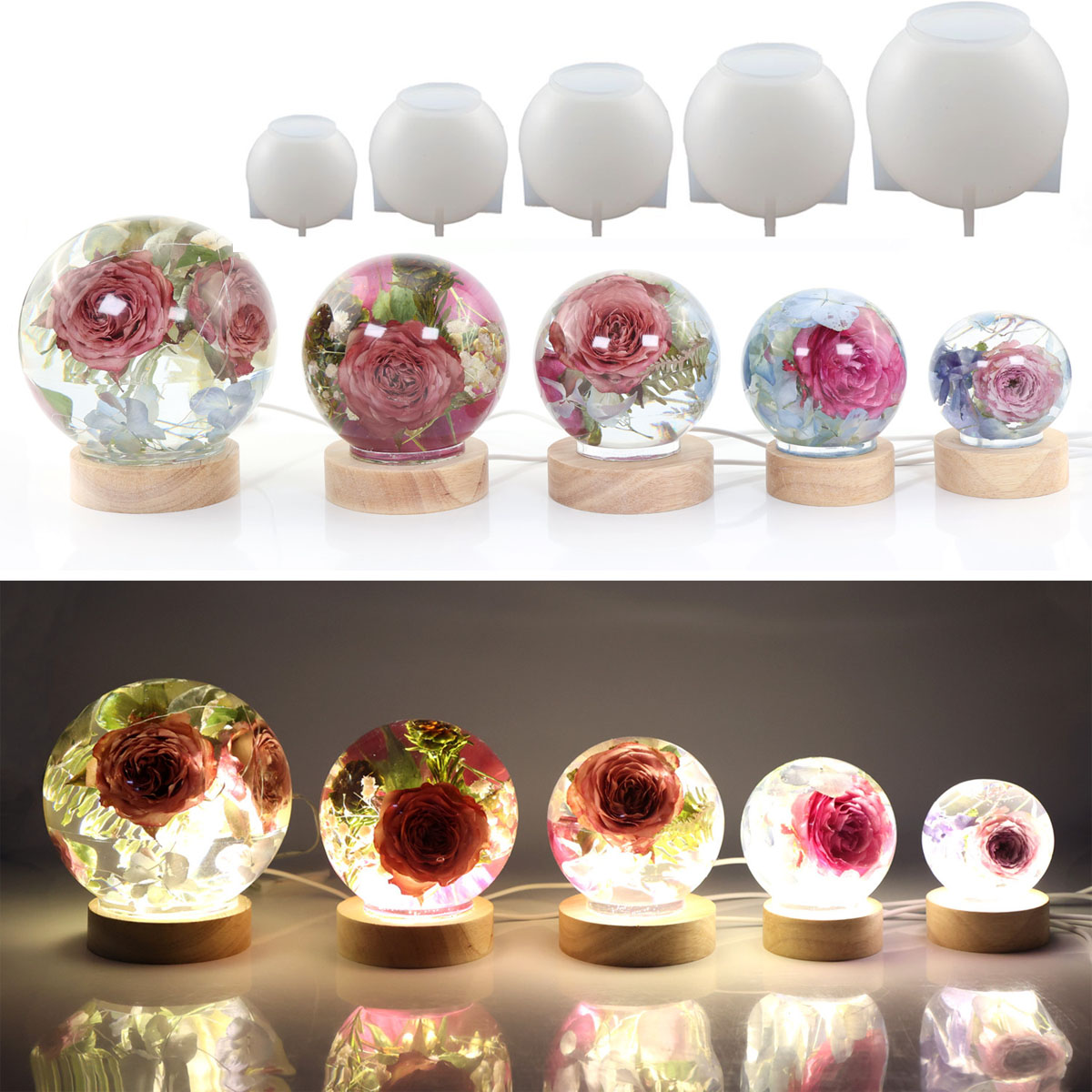 Resin Craft Ideas - Molde de silicona con bola esférica