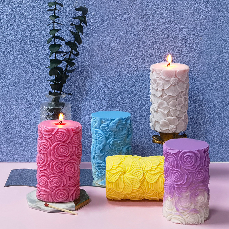 Resin Ocean Wave Mold - Molde de silicona cilíndrico para velas