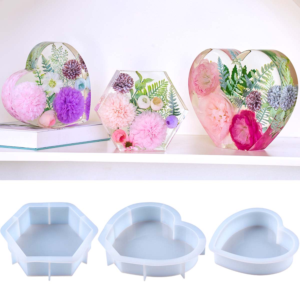Molde de silicona grande con f - Flower Preservation Resin reseña y precio